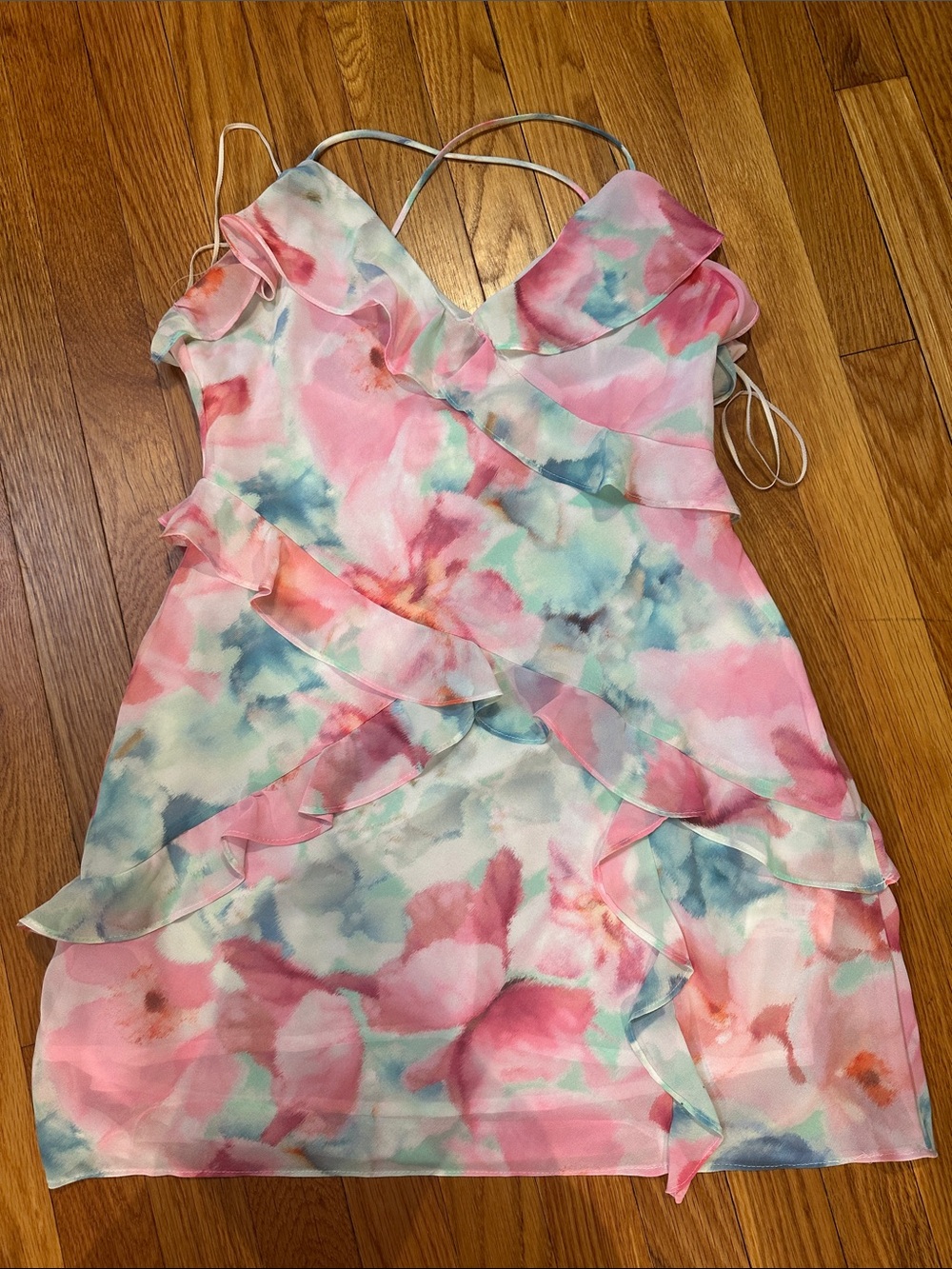 Flower colored dress. Great for the summer!!